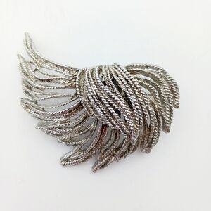 Large Vintage Silvertone Wing Brooch